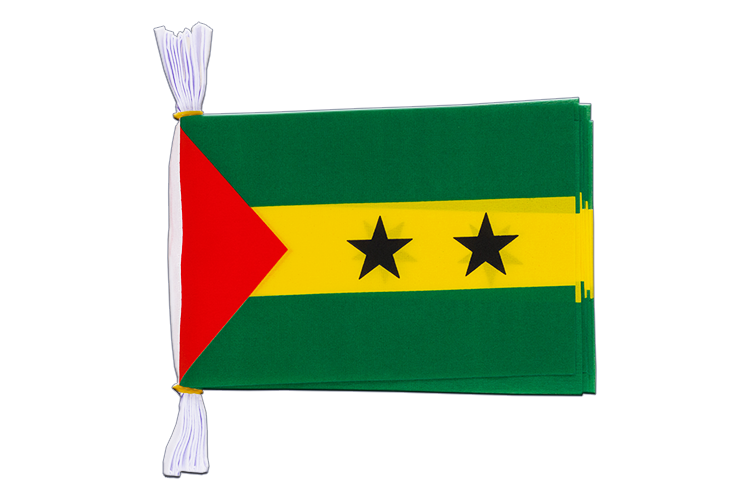 Sao Tomé e Principé - Mini Guirlande fanion 15 x 22 cm, 3 m