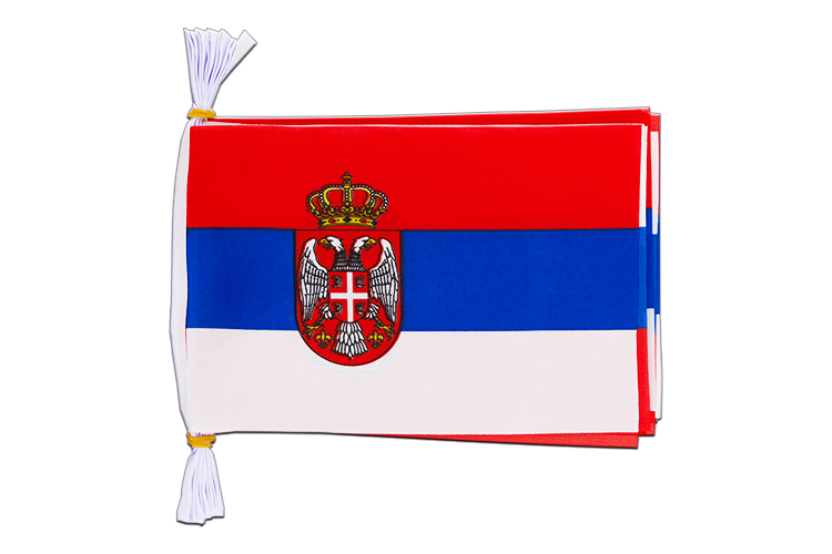 Mini Guirlande Serbie avec blason 15 x 22 cm, 3 m