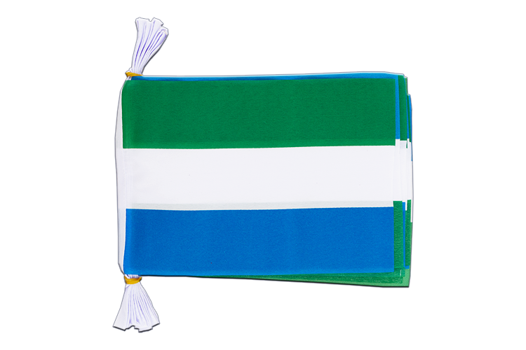 Sierra Leone - Flag Bunting 6x9", 3 m