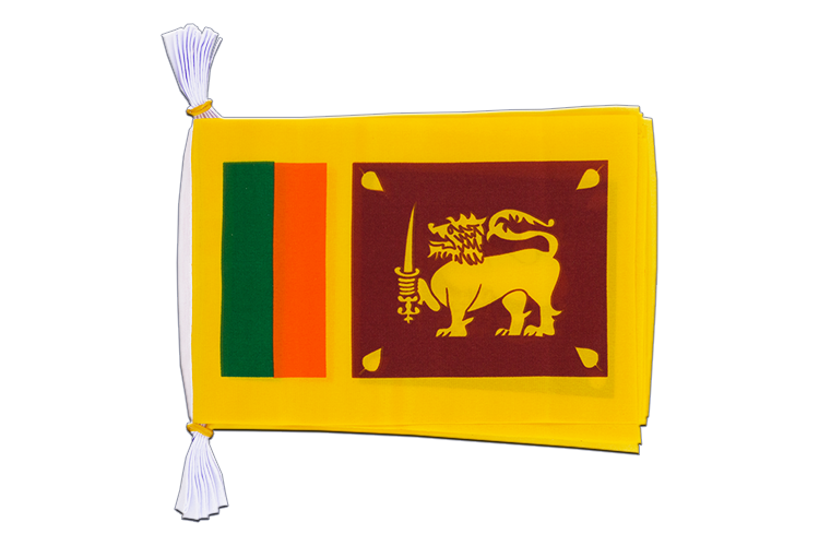 Sri Lanka - Mini Guirlande fanion 15 x 22 cm, 3 m