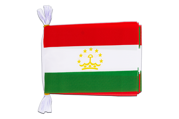 Tadschikistan Fahnenkette 15 x 22 cm, 3 m