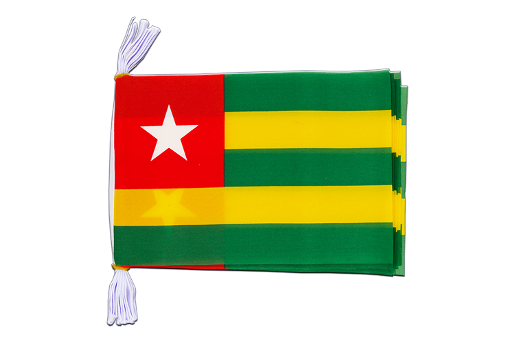 Togo - Fahnenkette 15 x 22 cm, 3 m