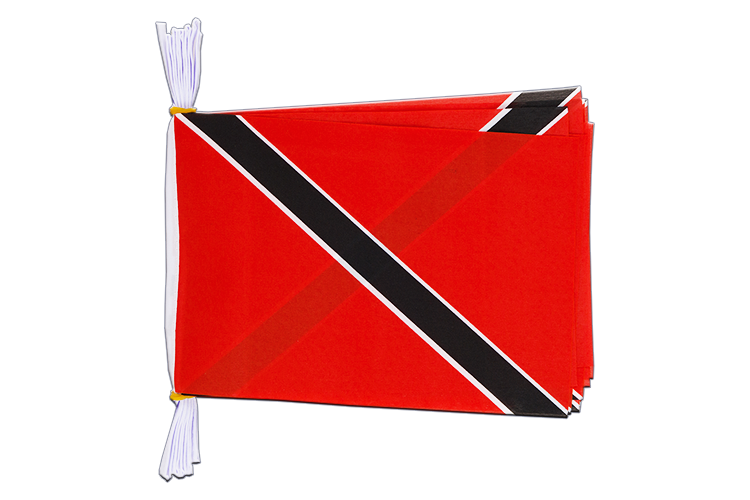 Trinité et Tobago - Mini Guirlande fanion 15 x 22 cm, 3 m