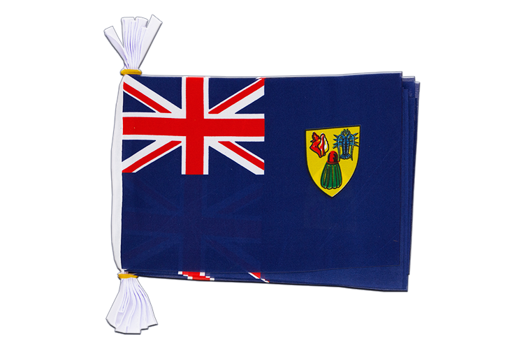 Îles Turques-et-Caiques - Mini Guirlande fanion 15 x 22 cm, 3 m