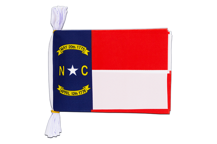 North Carolina - Flag Bunting 6x9", 3 m