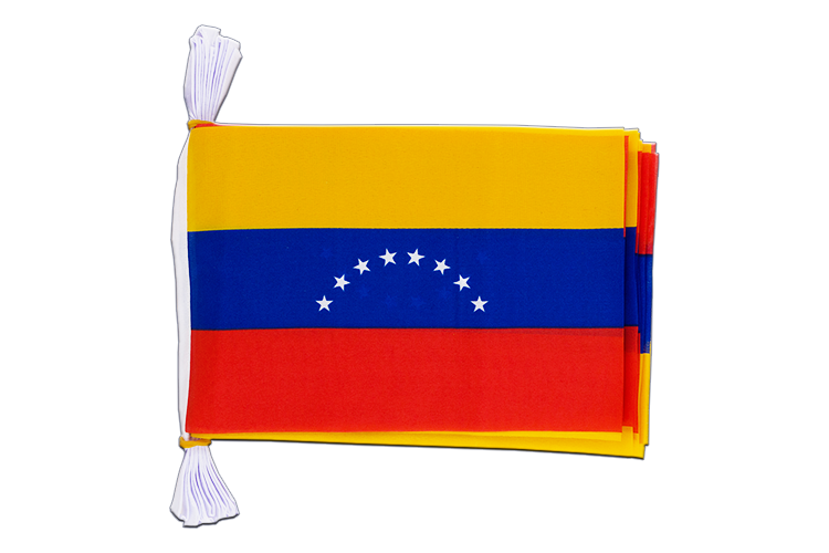 Venezuela 8 Sterne - Fahnenkette 15 x 22 cm, 3 m