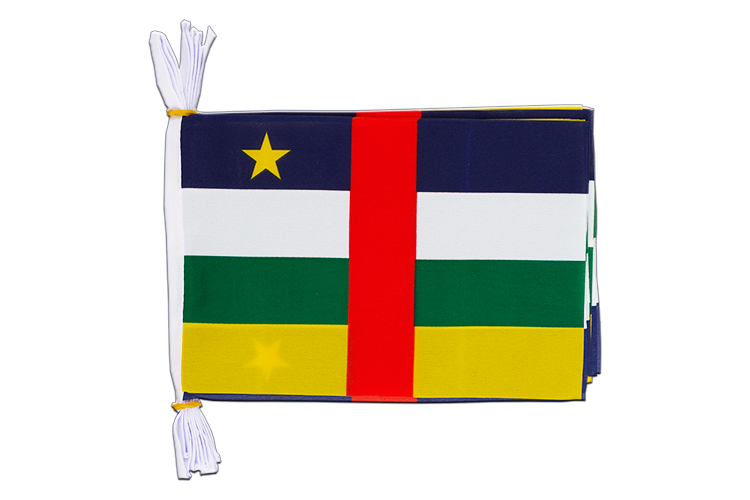 République Centrafricaine - Mini Guirlande fanion 15 x 22 cm, 3 m