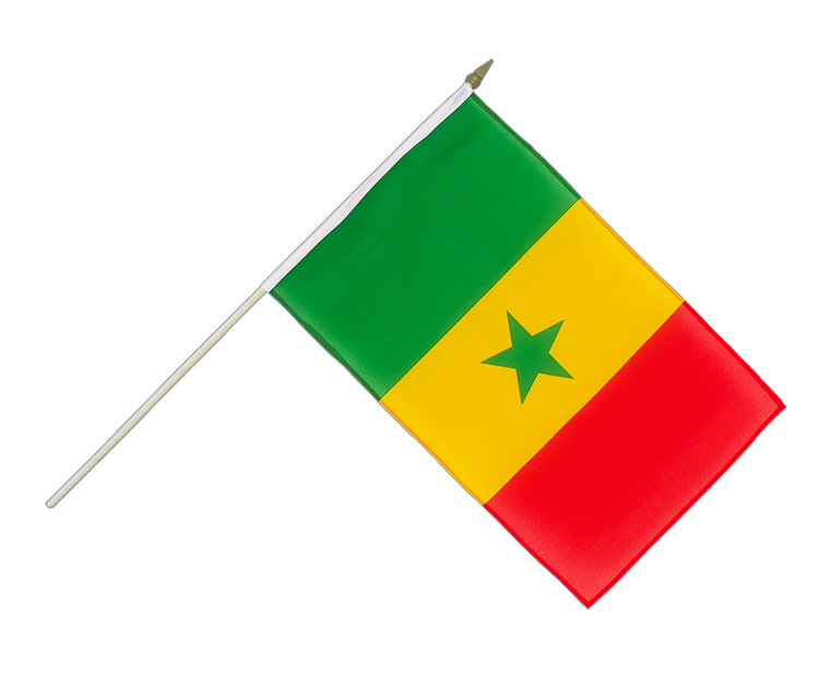 Drapeau Sénégal sur hampe 30 x 45 cm