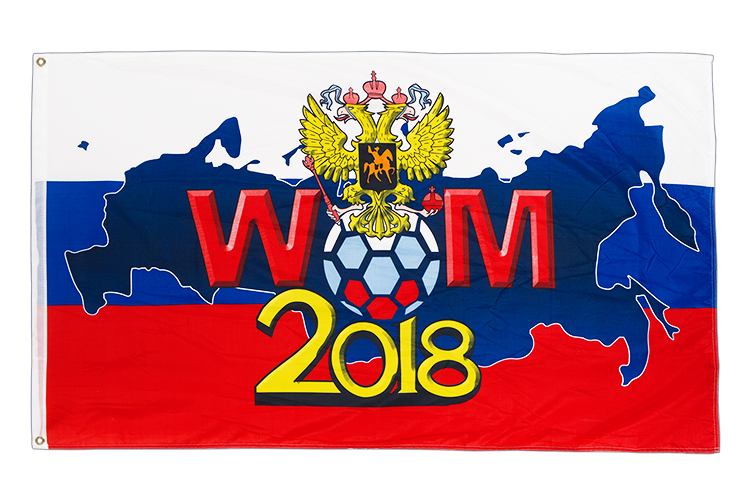 Russland WM 2018 mit Wappen - Flagge 90 x 150 cm