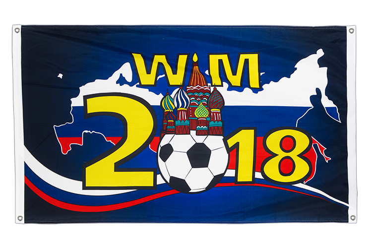 Russland WM 2018 mit Kreml - Bannerfahne 90 x 150 cm, Querformat