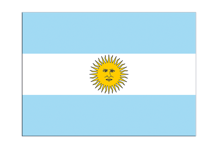 Autocollant drapeau Argentine 7 x 10 cm, 5 pcs