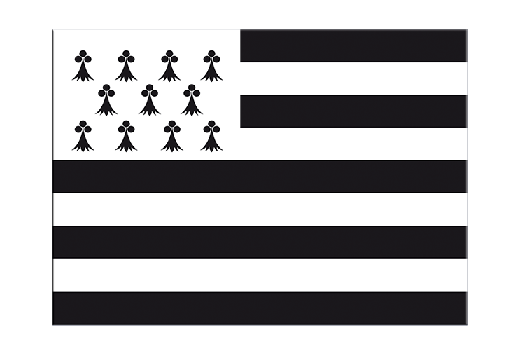Bretagne Aufkleber, Bretonische Flagge 7 x 10 cm, 5 Sticker