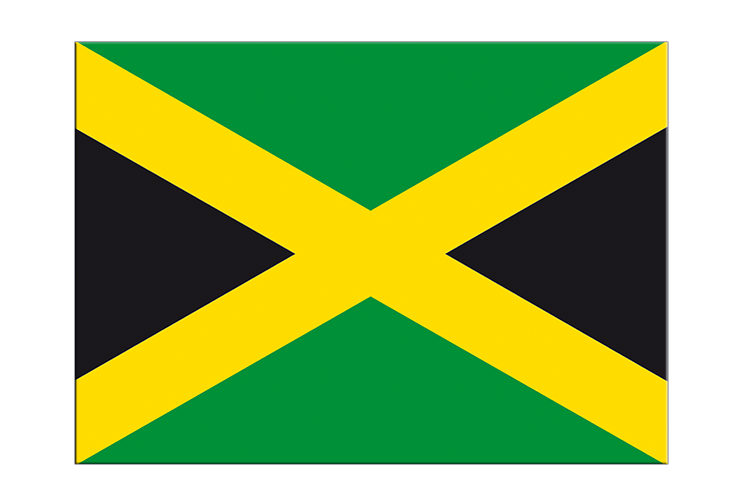 Jamaika Aufkleber, Jamaikanische Flagge 7 x 10 cm, 5 Sticker