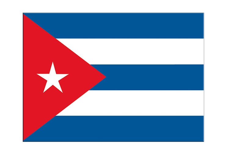 Kuba Aufkleber, Kubanische Flagge 7 x 10 cm, 5 Sticker