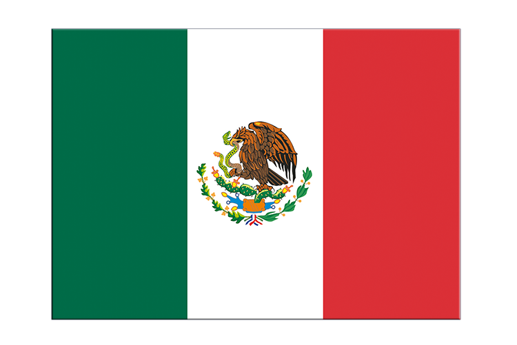 Mexiko Aufkleber, Mexikanische Flagge 7 x 10 cm, 5 Sticker