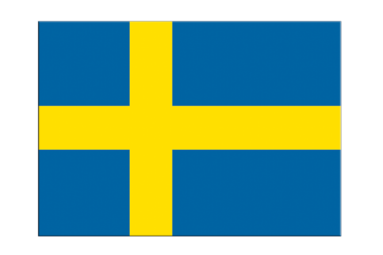 Schweden Aufkleber, Schwedische Flagge 7 x 10 cm, 5 Sticker