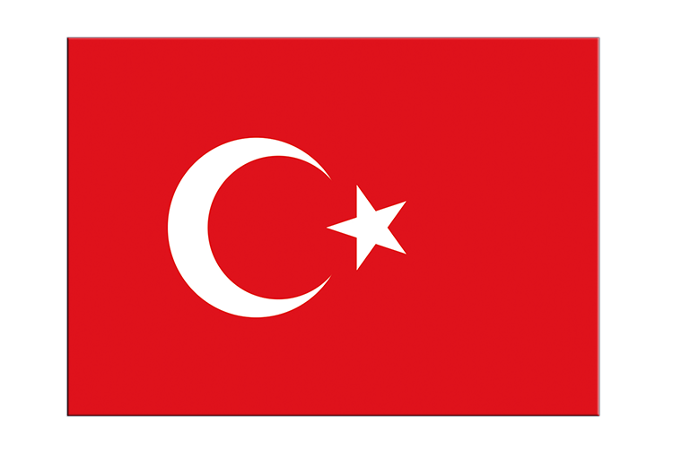 Autocollant drapeau Turquie 7 x 10 cm, 5 pcs