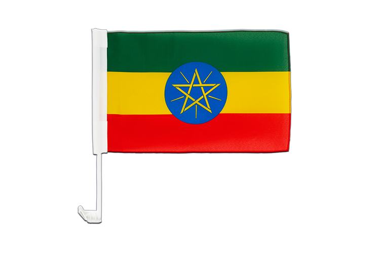 Éthiopie avec étoile - Drapeau pour voiture 30 x 40 cm