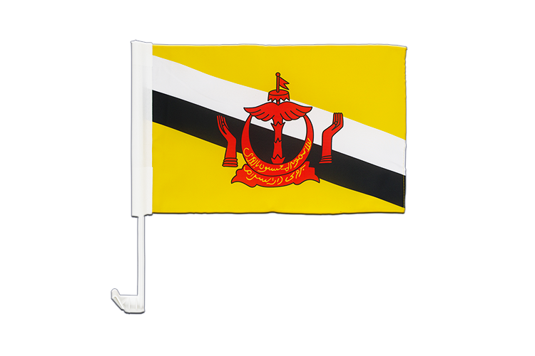 Drapeau Brunei pour voiture 30 x 40 cm