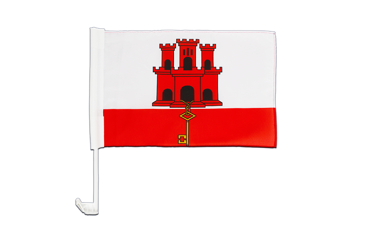 Gibraltar - Drapeau pour voiture 30 x 40 cm