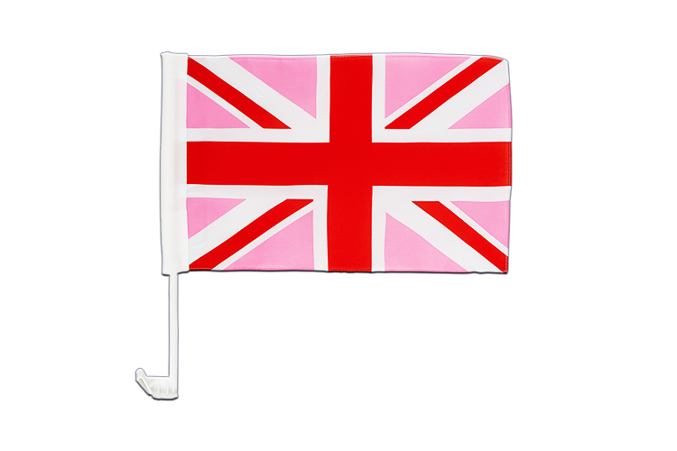 Union Jack pink - Car Flag 12x16"
