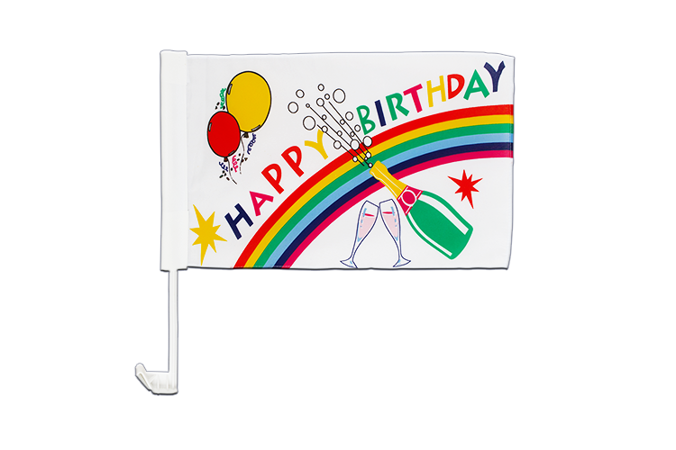 Happy Birthday - Drapeau pour voiture 30 x 40 cm