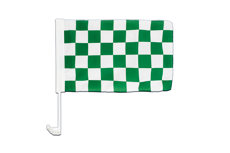 Checkered Green-White Car Flag