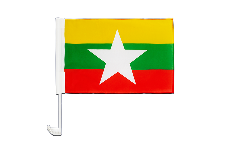 Birmanie - Drapeau pour voiture 30 x 40 cm
