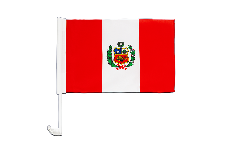 Pérou - Drapeau pour voiture 30 x 40 cm