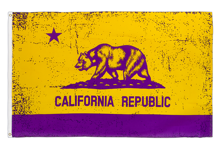 USA Kalifornien Lila-Gold - Flagge 90 x 150 cm