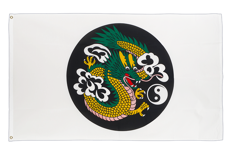 Dragon chinois cercle - Drapeau 90 x 150 cm