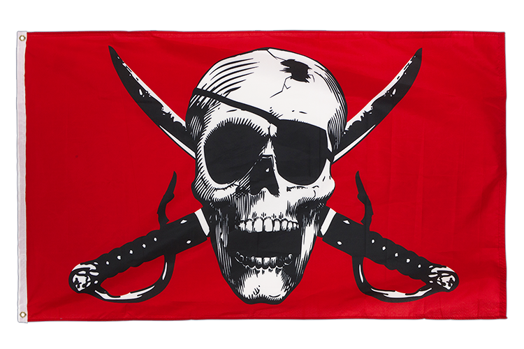 Pirat Roter Korsar - Flagge 90 x 150 cm