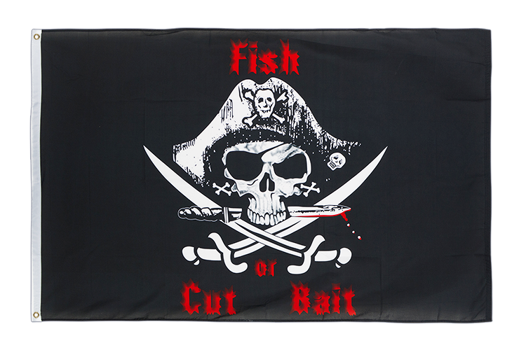 Pirat Fish or cut bait Flagge 90 x 150 cm