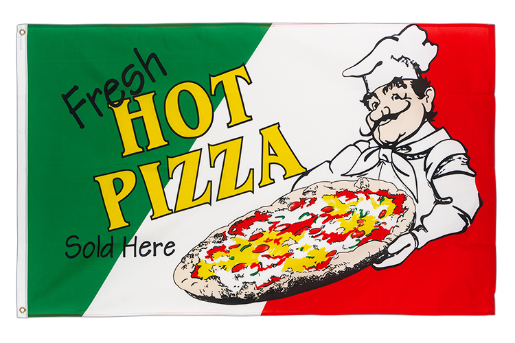 Fresh Hot Pizza - Drapeau 90 x 150 cm