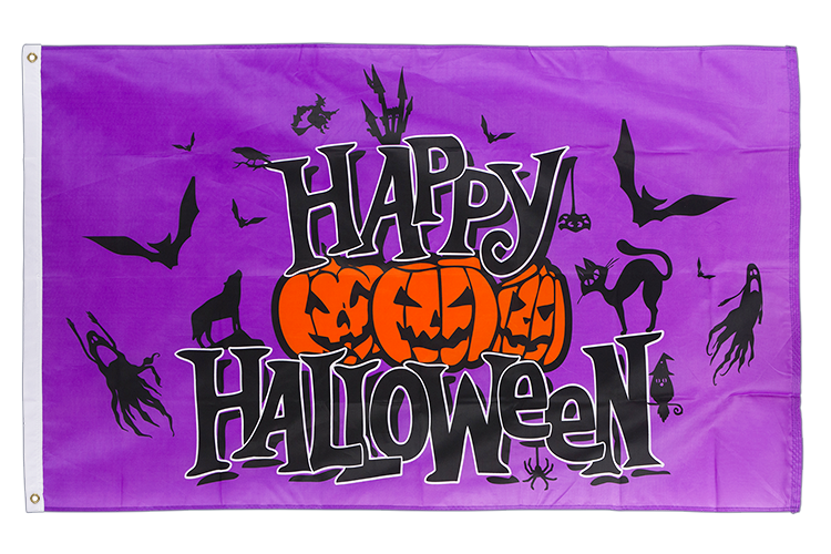 3x5 Happy Halloween Purple Flag