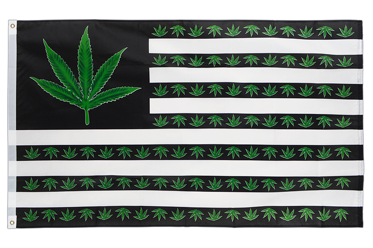 Marijuana USA Hanfblätter Flagge 90 x 150 cm