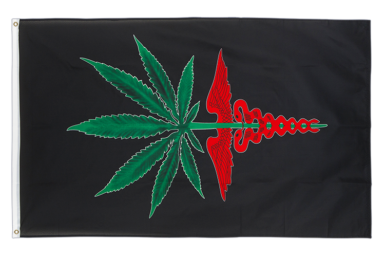 Marijuana Schlangenstab Flagge 90 x 150 cm