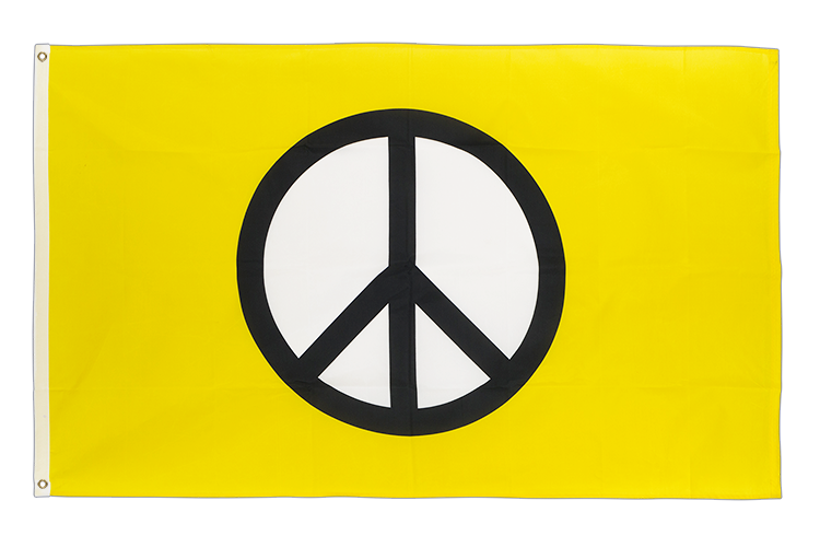 Paix Peace jaune - Drapeau 90 x 150 cm