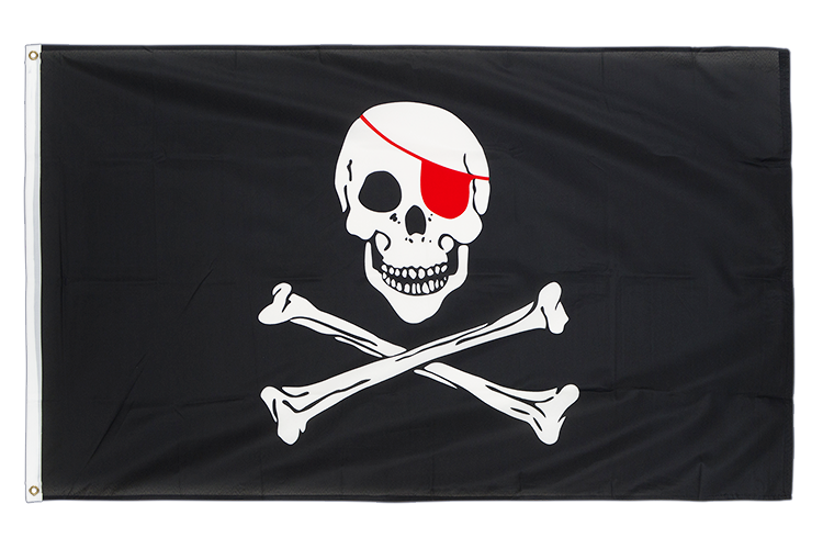 Pirat Rote Augenklappe Flagge 90 x 150 cm