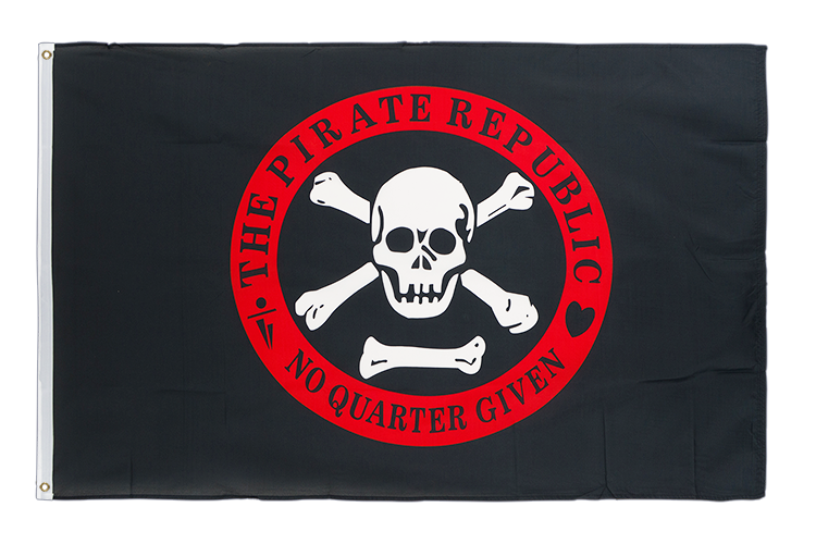 Pirat Republik rot Flagge 90 x 150 cm