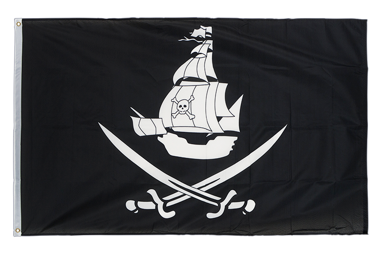 Pirate avec bateau pirate - Drapeau 90 x 150 cm