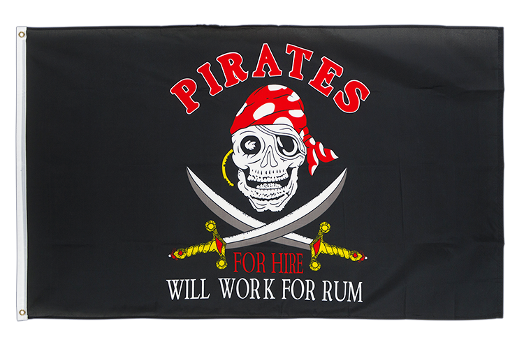 Pirat Piraten zu mieten Flagge 90 x 150 cm