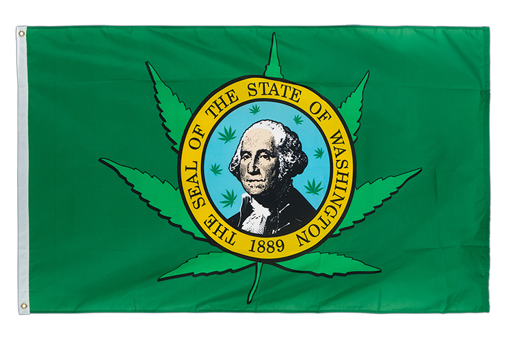 USA US Washington Marijuana - Drapeau 90 x 150 cm