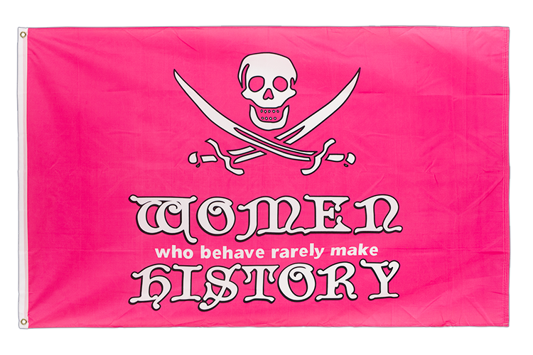 Pirat Women in history pink Flagge 90 x 150 cm