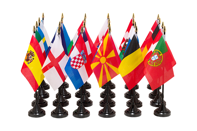 Euro Foot 2021 - Kit 24 drapeaux de table 10 x 15 cm