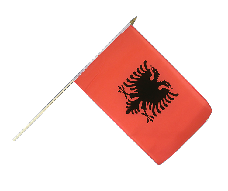 Albanien Stockflagge 30 x 45 cm