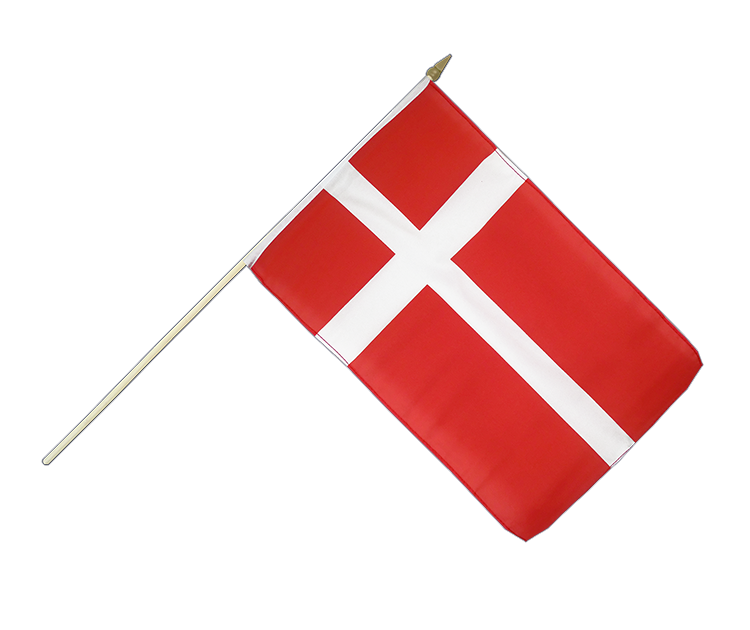 Drapeau Danemark sur hampe 30 x 45 cm