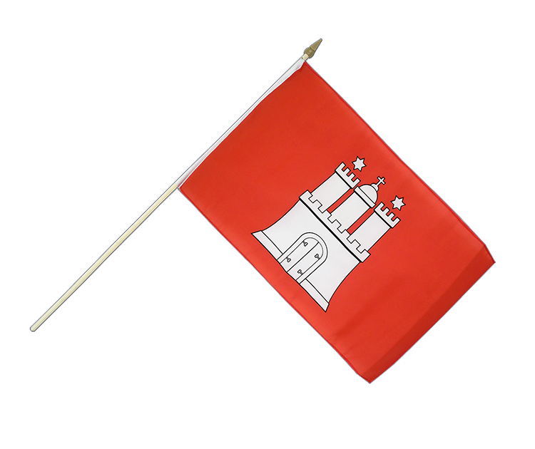 Hand Waving Flag Hamburg - 12x18" (30 x 45 cm)