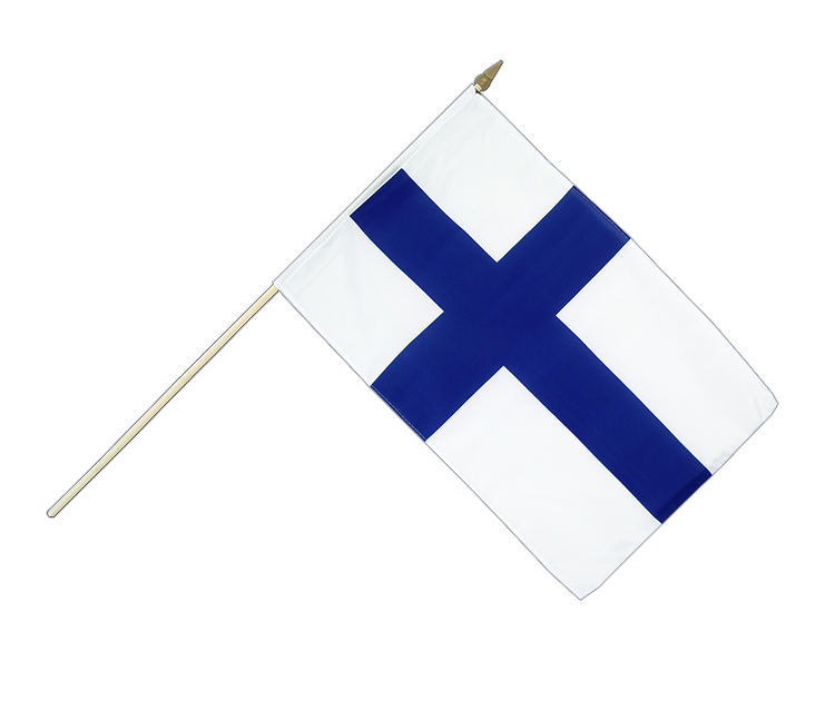 Drapeau Finlande sur hampe 30 x 45 cm