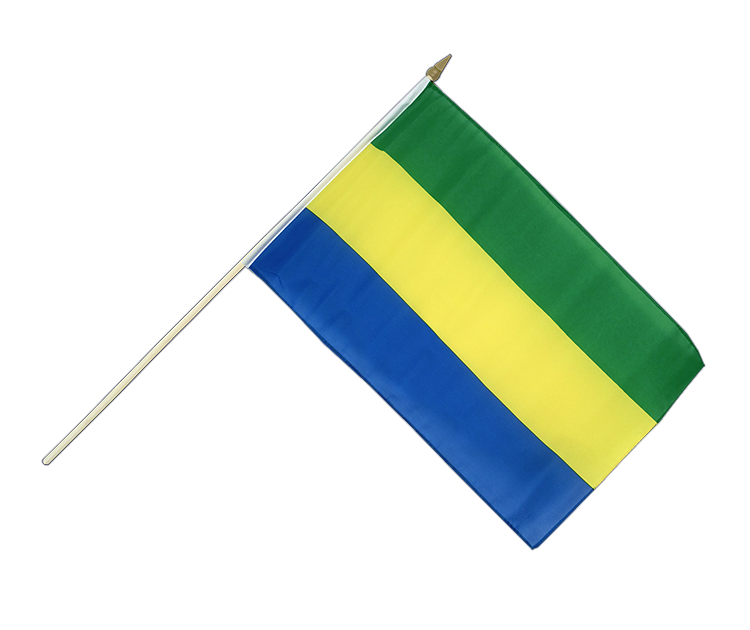 Gabun Stockflagge 30 x 45 cm